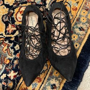Valentino rock stud lace up ballerina